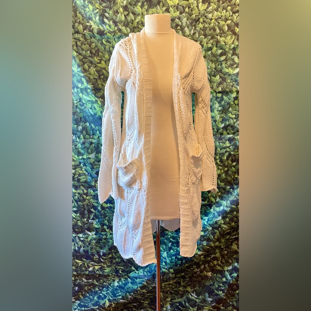 Y2K Freshmen 1996 Cozy White Knit Cardigan